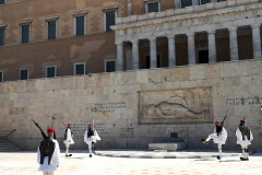 Die Wachablösung vor dem griechischen Parlament in Athen